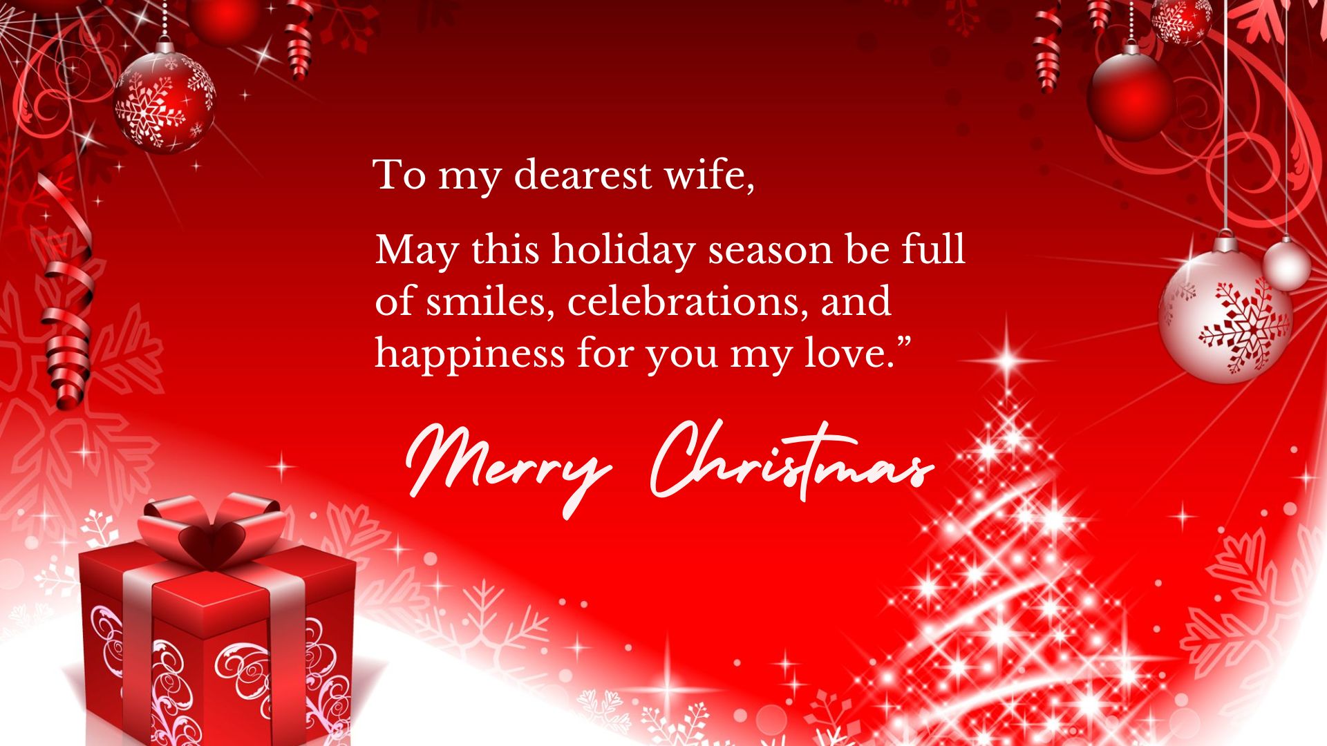Romantic Merry Christmas Wishes For Wife Girlfriend