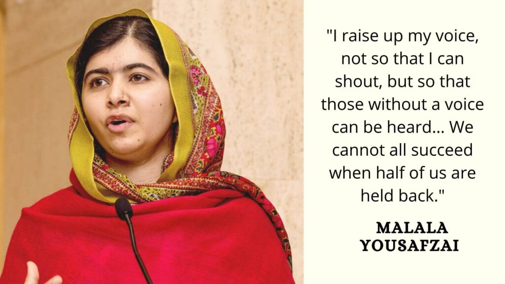 women's equality quotes by Malala Yousafzai