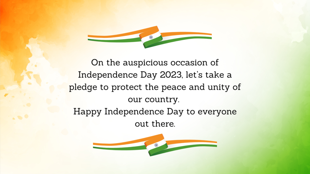 Happy Independence day wishes images with flag and quotes