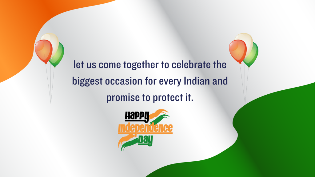 Happy Independence day wishes images with flag and quotes